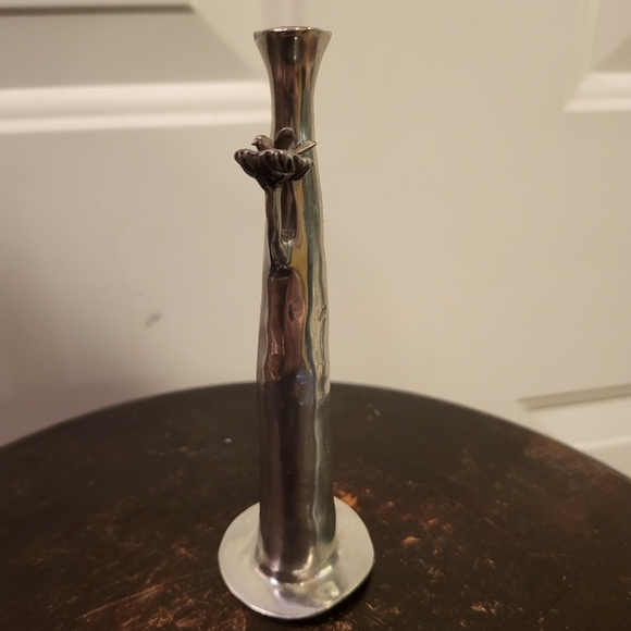 Pewter Bird in Nest Bud Vase 5.5" - Picture 2 of 7